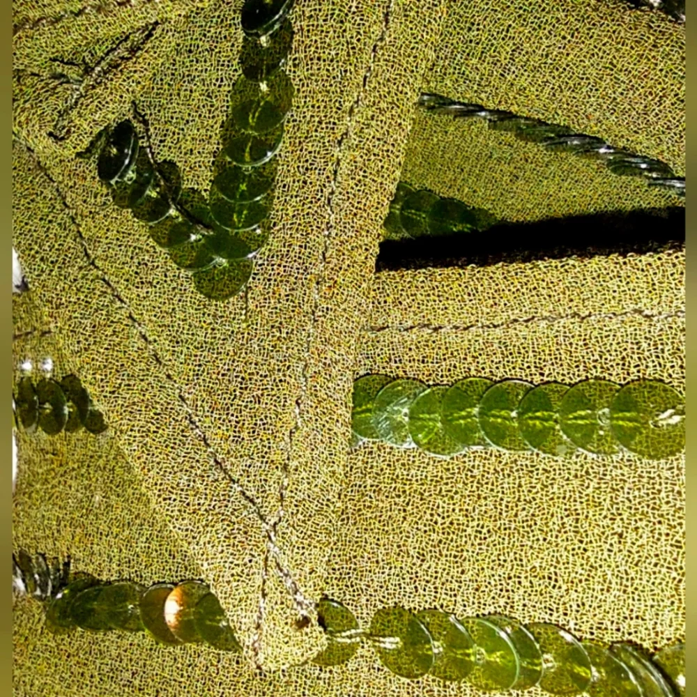 Olive Green Sequin Scarf